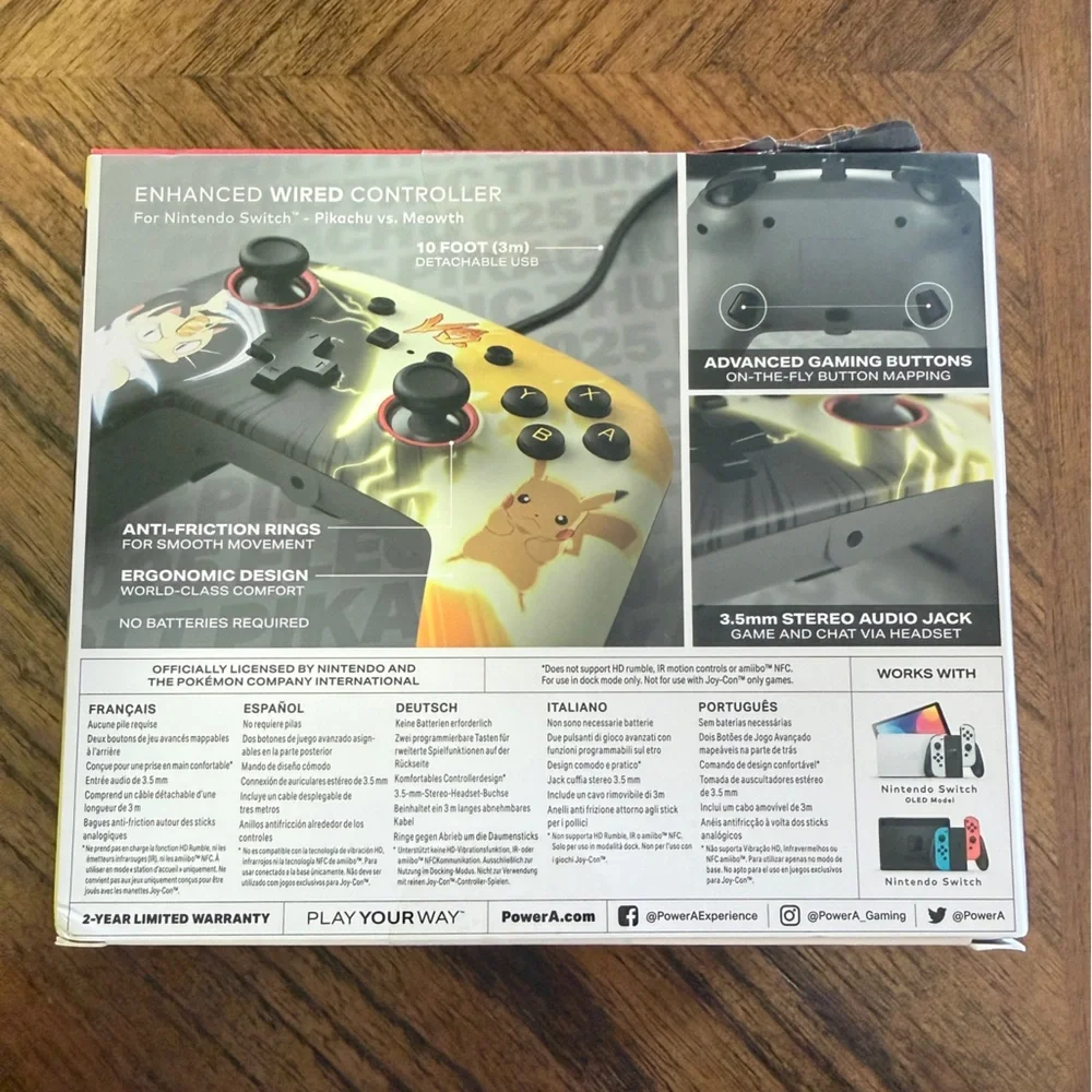 Pokémon Pikachu Vs Meowth Wired Controller Nintendo Switch - Yellow/Black